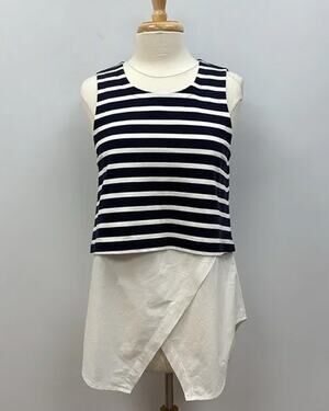 Derek Lam 10 Crosby Womens Striped Top 4 Nautical Minimalist Resortwear Preppy